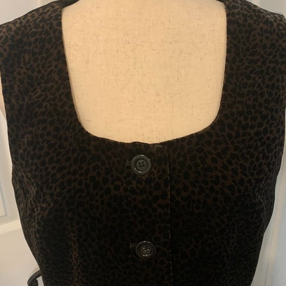Express Animal Print Top/Vest 100% Cotton Size 9/10 Vintage - Picture 2 of 7